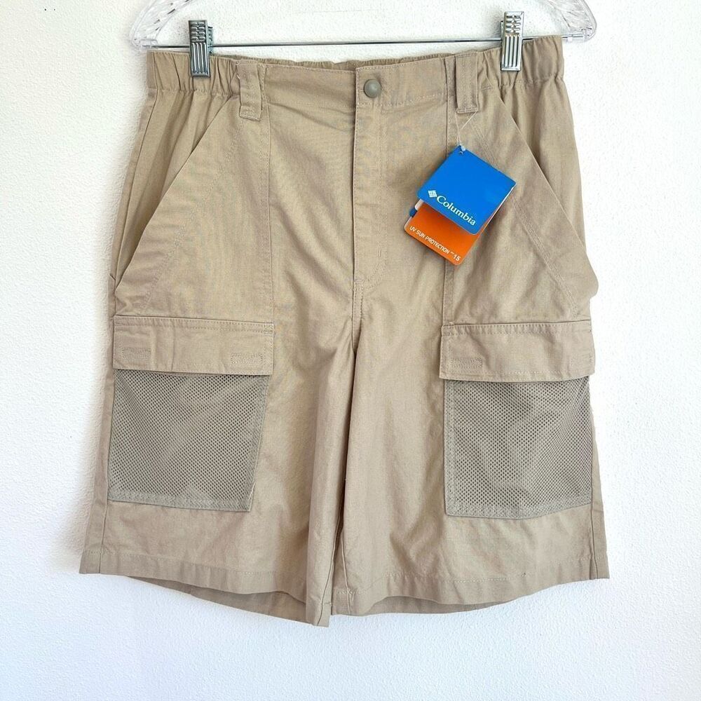Boys Columbia Half Moon Performance Fishing Gear Shorts size XL Light Khaki Tan